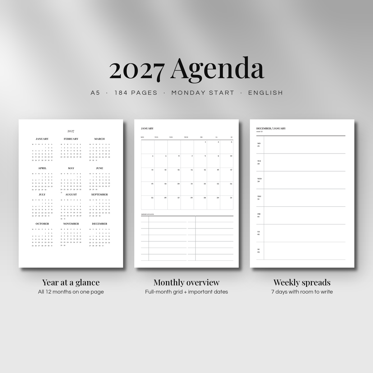 A5 Agenda 2027 - Inserts