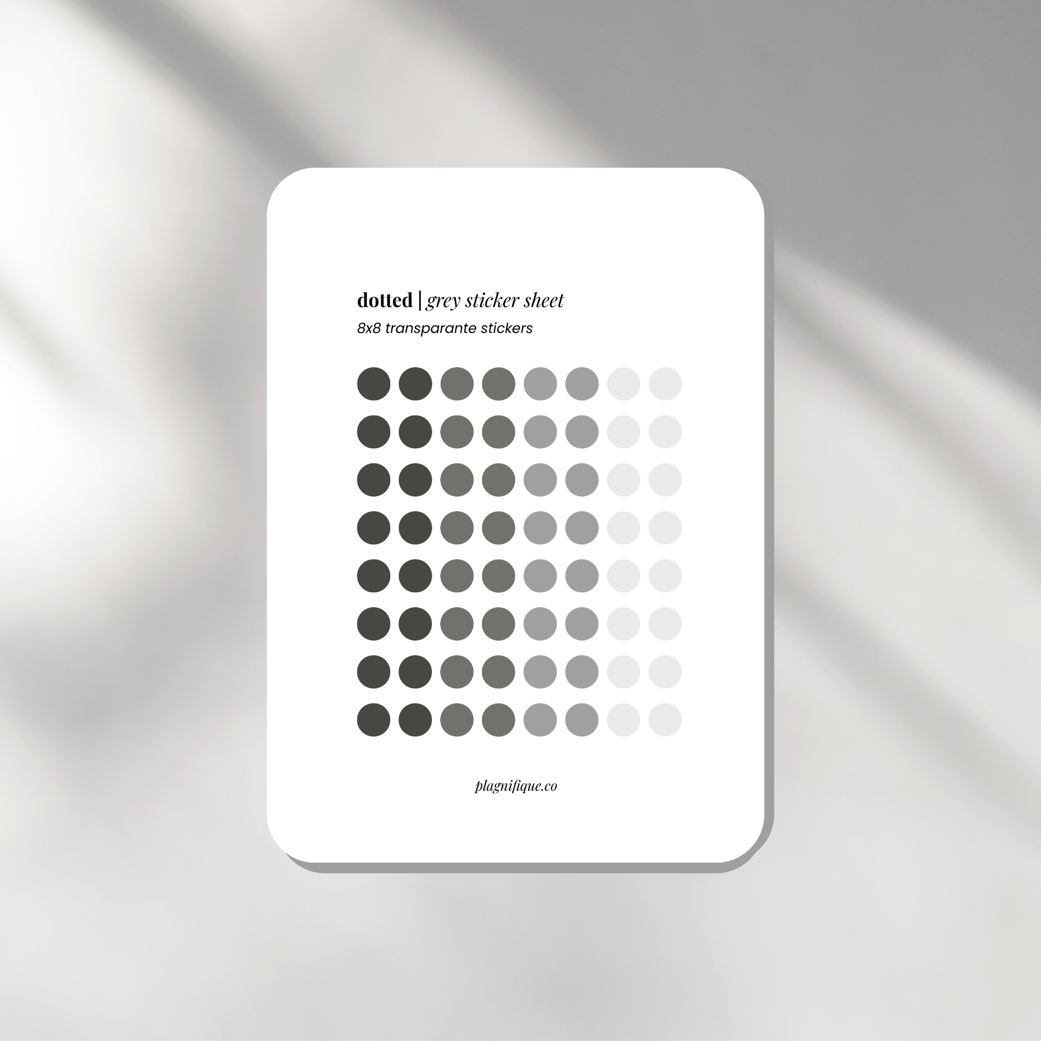 Transparent Dots Grey - Sticker Sheet