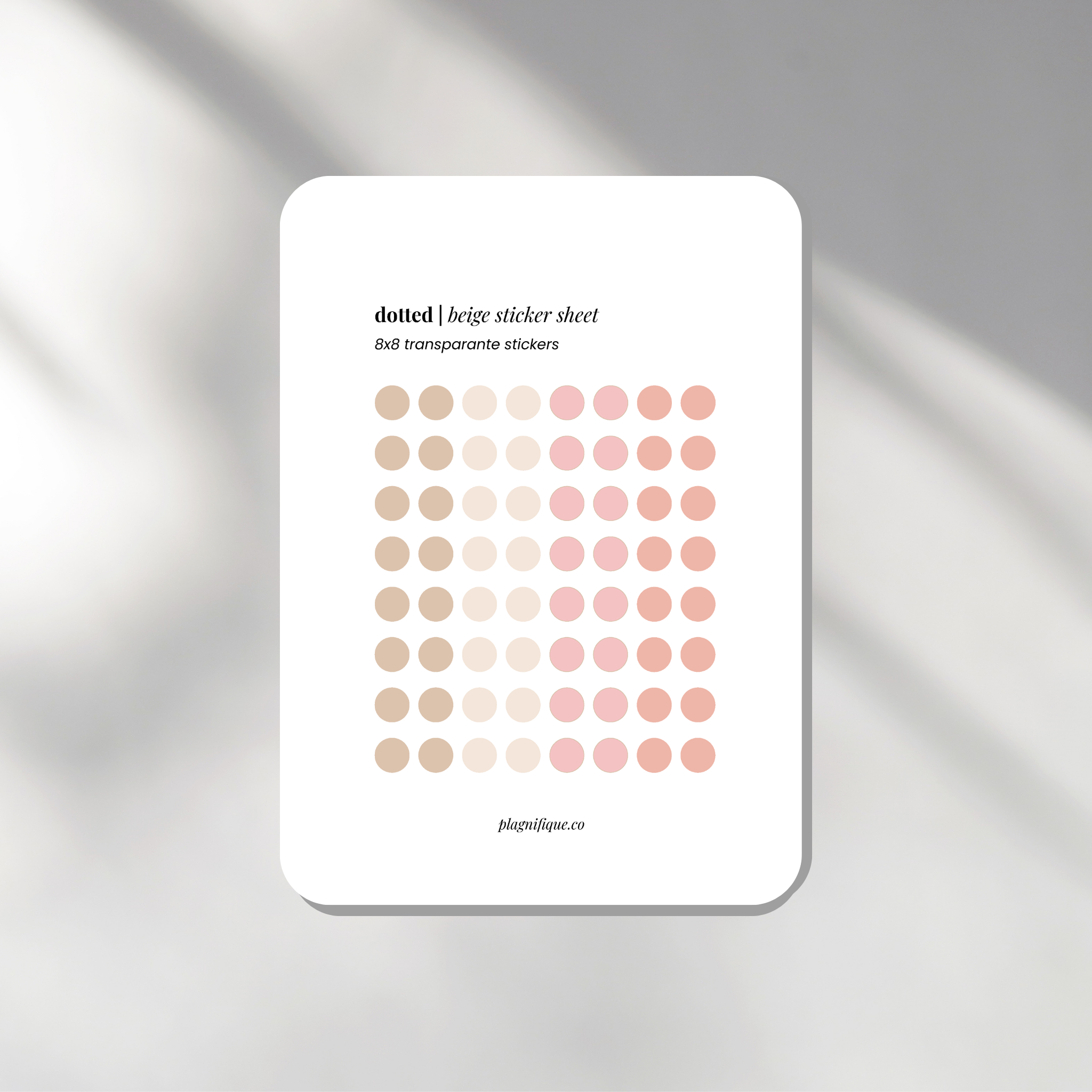 Transparent Dots Beige - Sticker Sheet