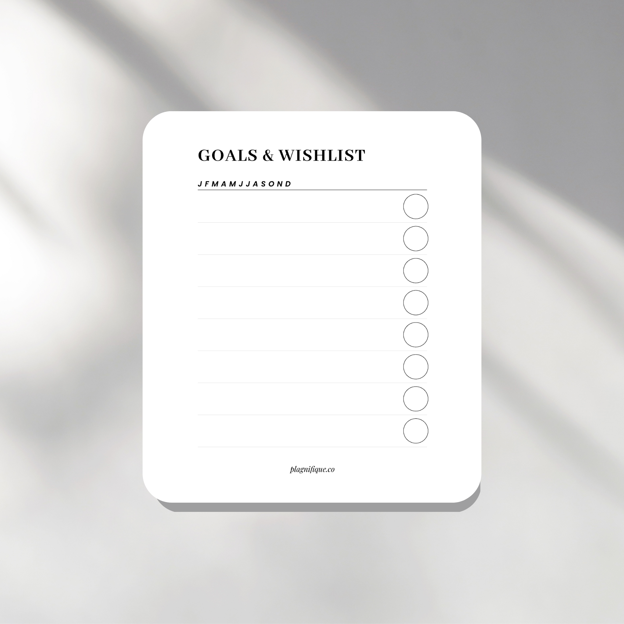 Goals & Wishlist | Routine Card - 8.5x10cm